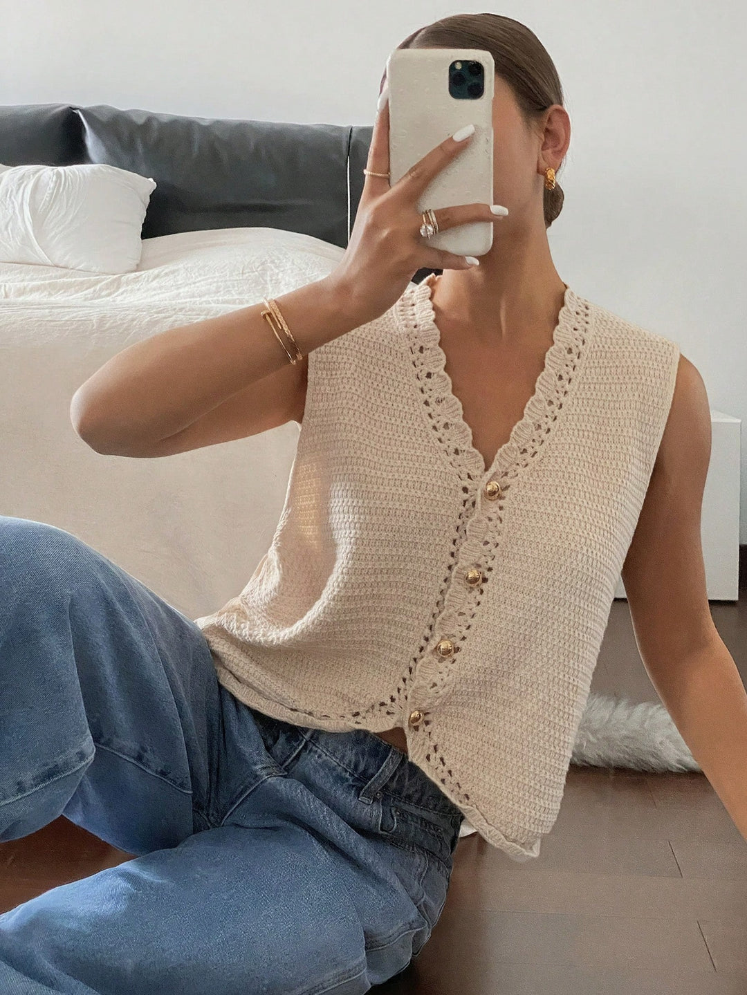 The V-Neck Button Sweater Vest