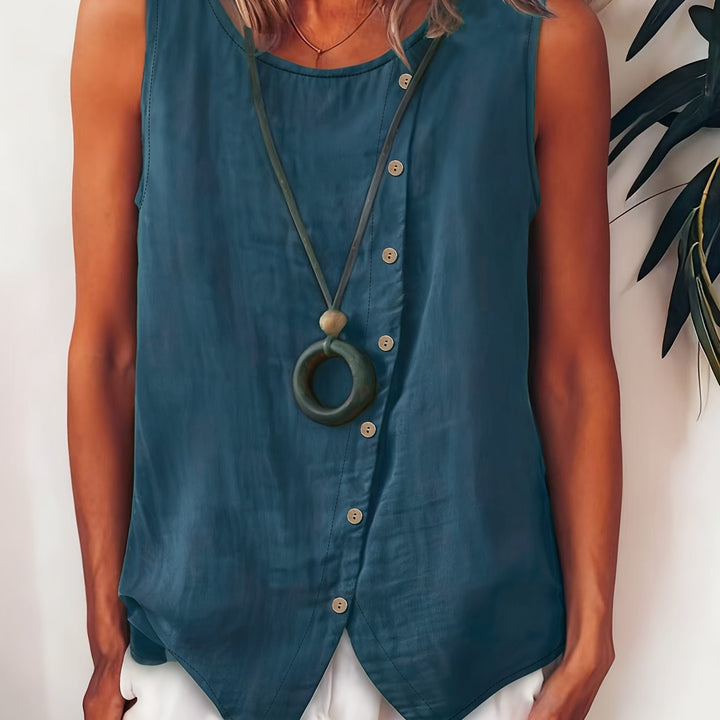 The Sleeveless Button-Up