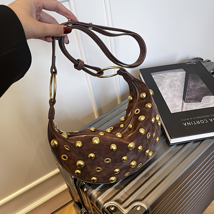 Luna Crescent Punk Crossbody Bag – Edgy & Stylish