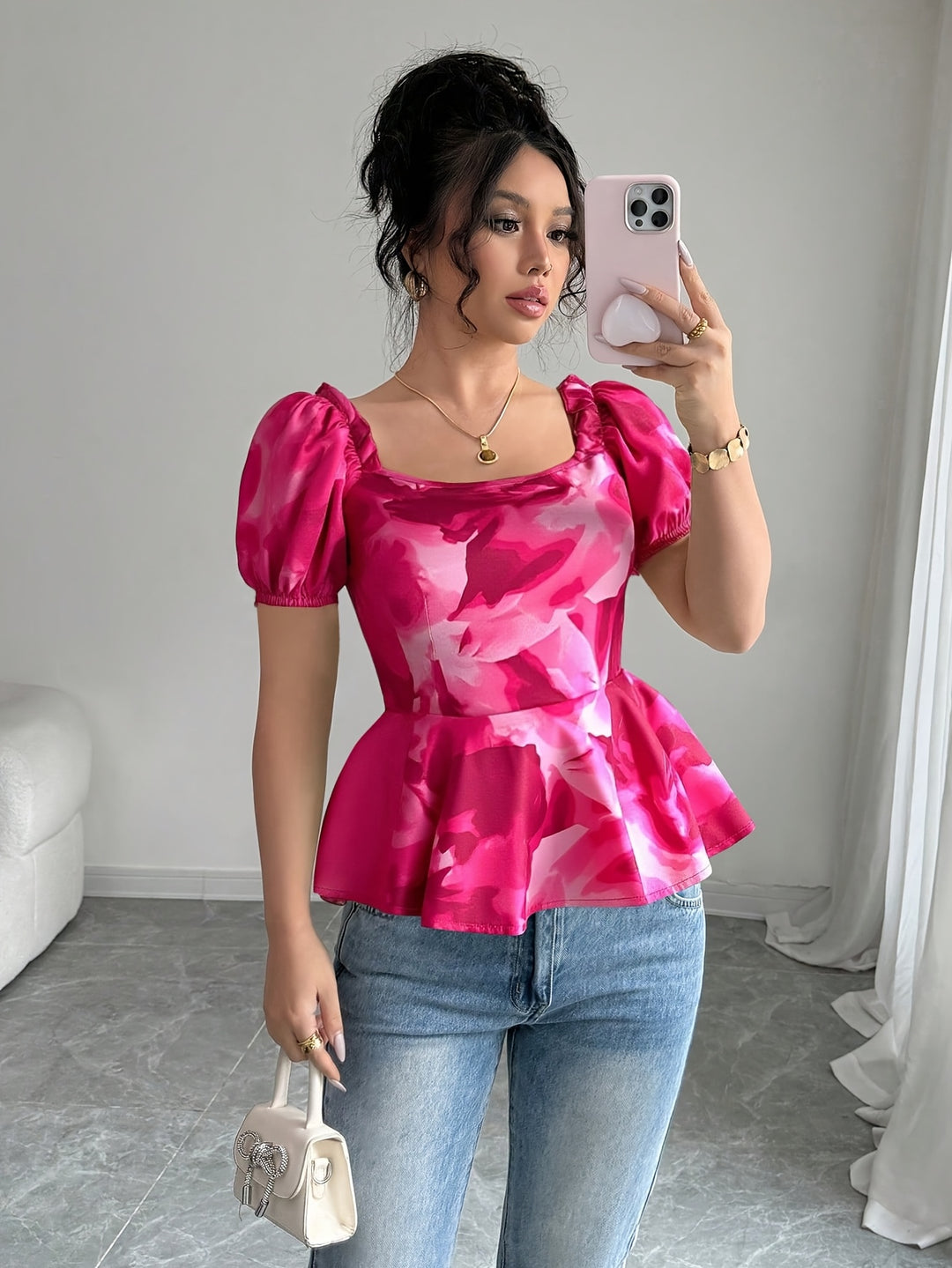 The Floral Square Neck Set
