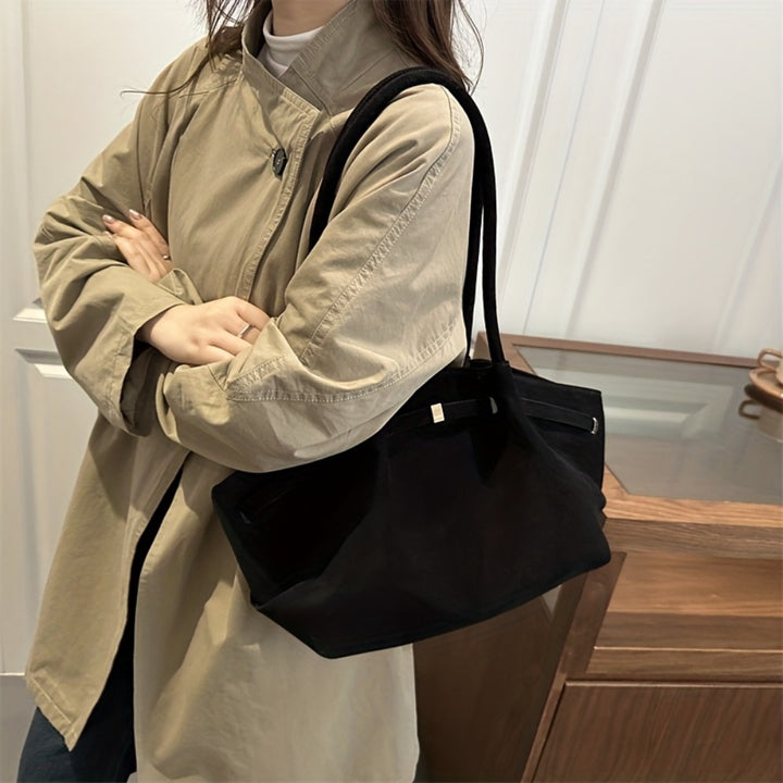 Aurora Suede-Velvet Shoulder Bag – Stylish & Multi-Pocket