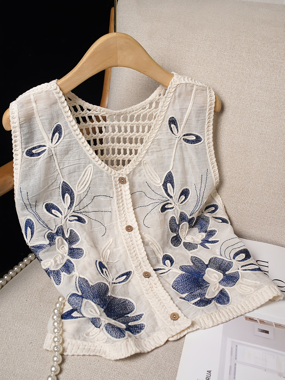 The Embroidered Crochet Cardigan