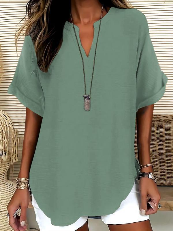 The Xalina Notched-Neck Blouse