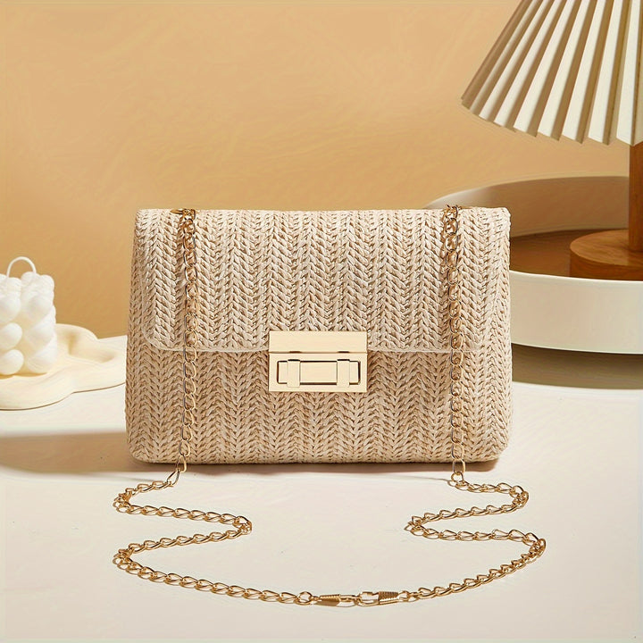 Mila&June's Shoulder Bag With Chain Lock, Small Square