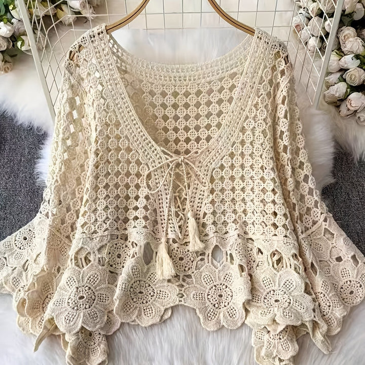 The Floral Patchwork Tie-Front Top