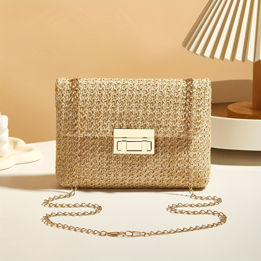 Mila&June's Shoulder Bag With Chain Lock, Small Square