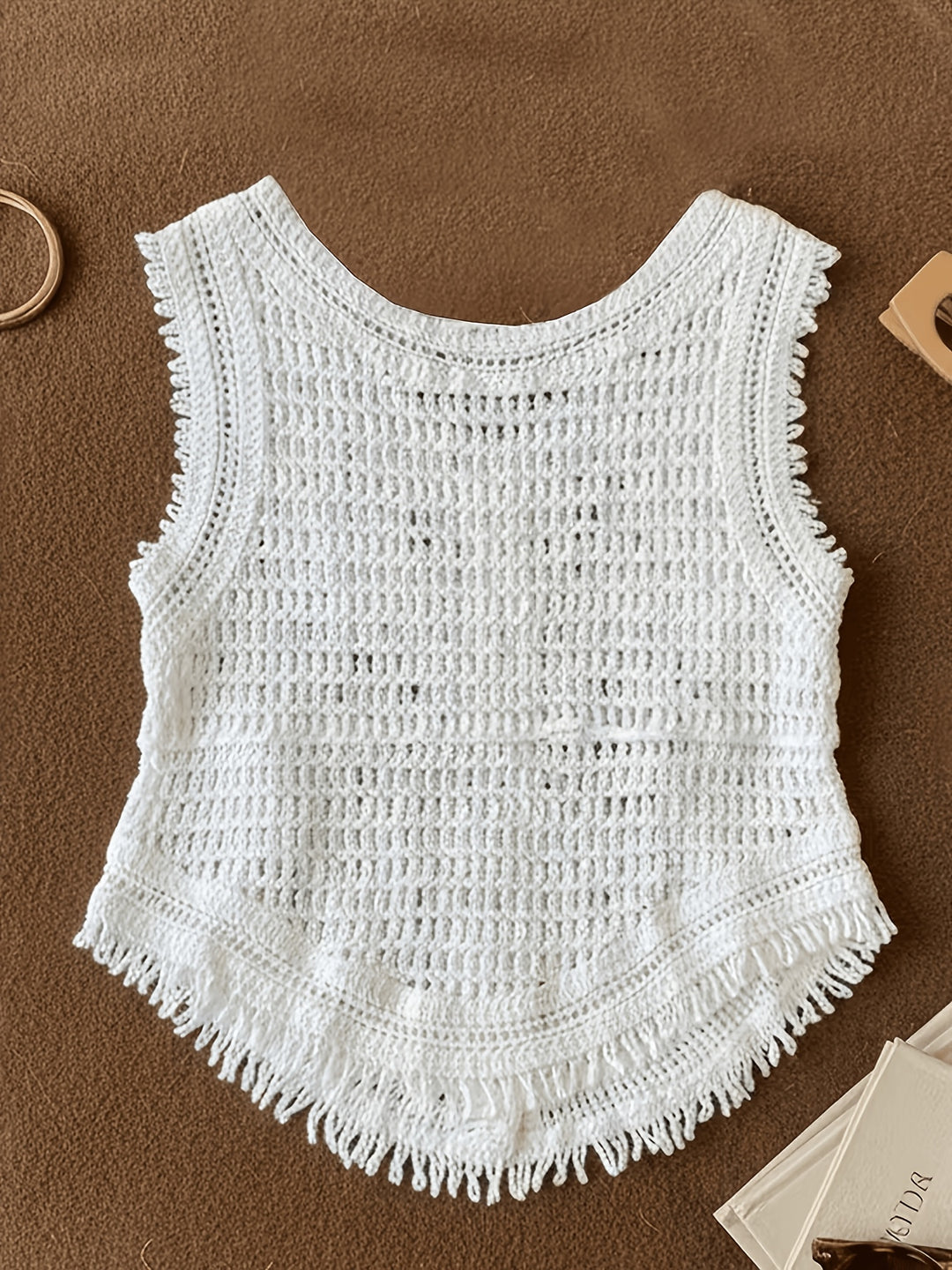 The Tassel Layered Hollow Cardigan