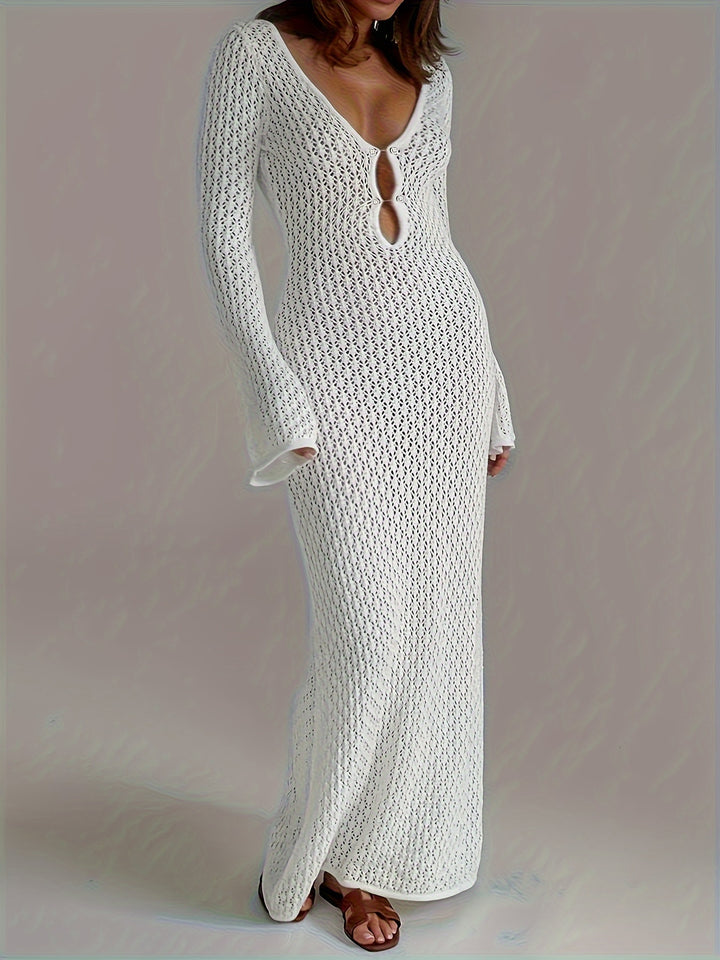 Riviera Crochet Beach Cover-Up — Long Maxi Dress