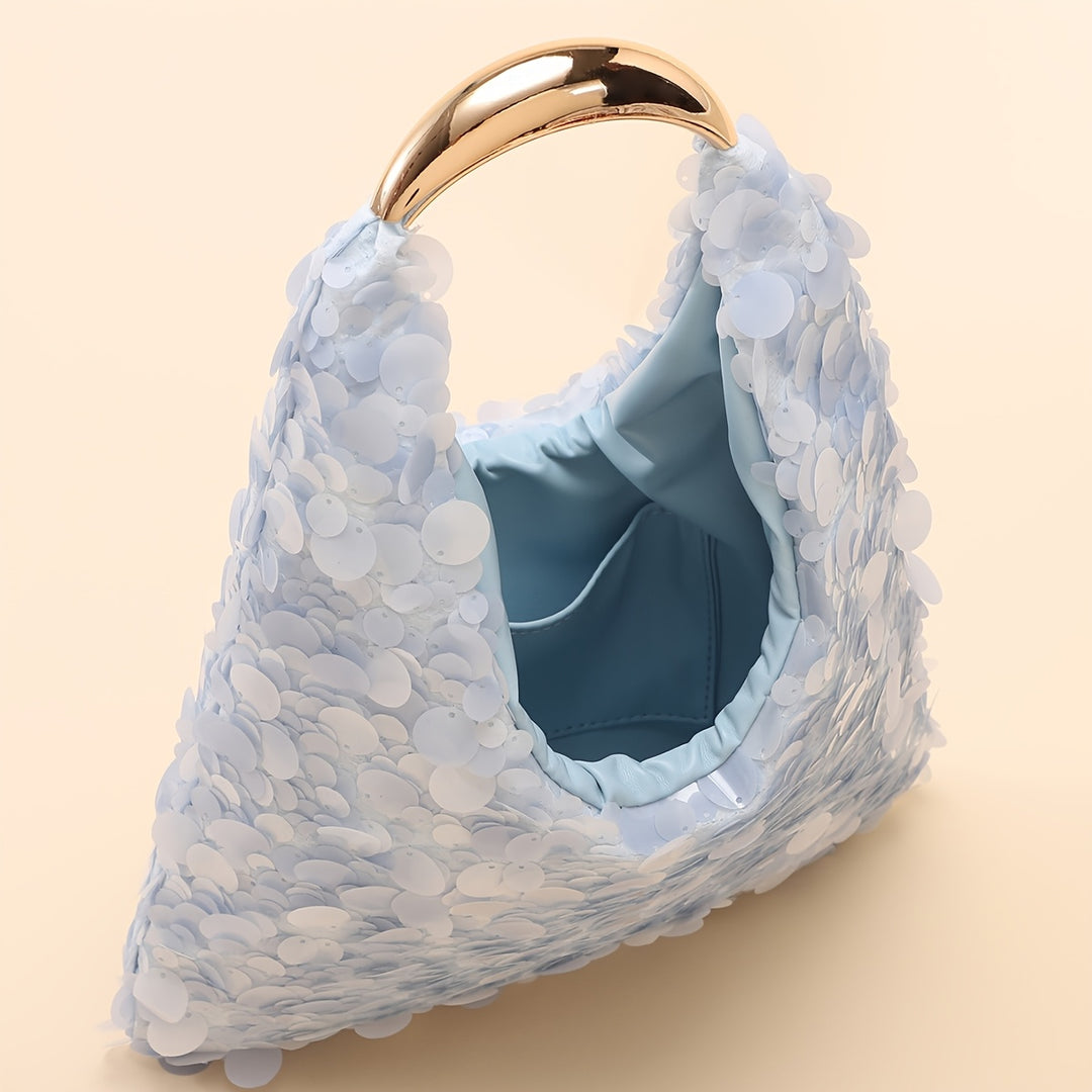 Luna Crescent Sequin Handbag – Chic & High-End