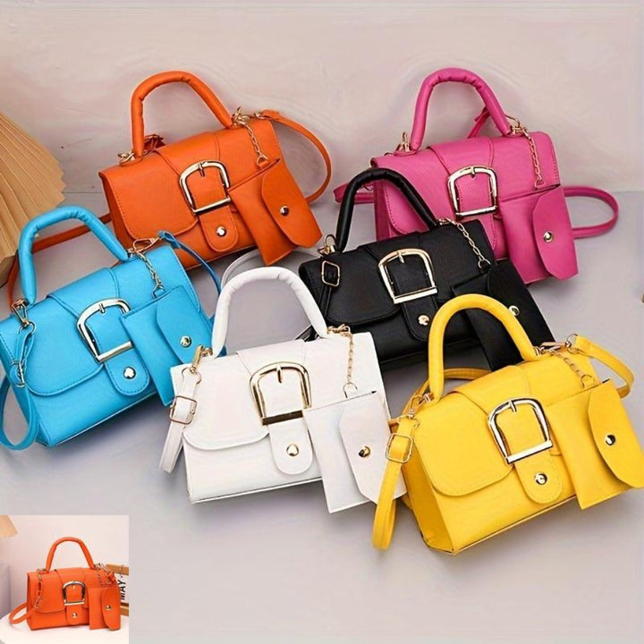 Golden Accent Buckle Bag