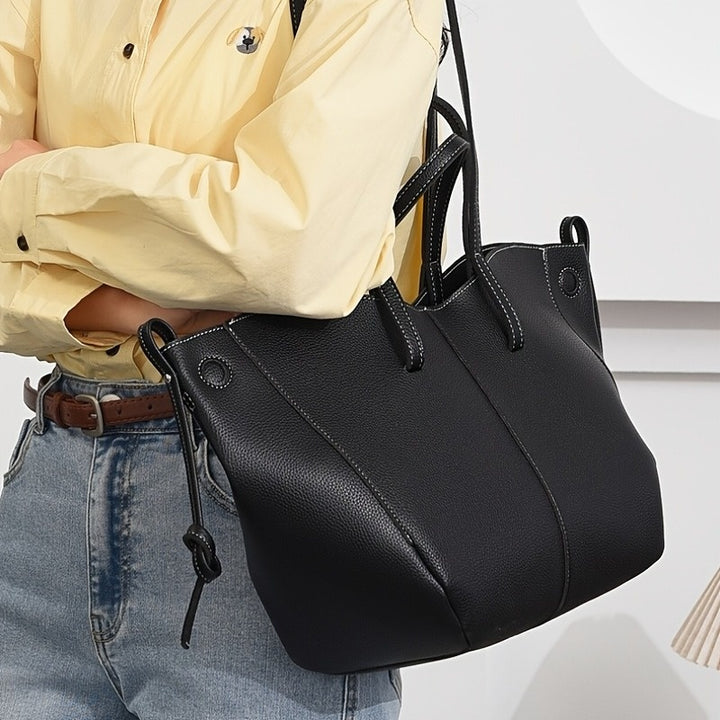 The Mira Soft Tote — Lightweight Faux-Leather Shoulder Bag