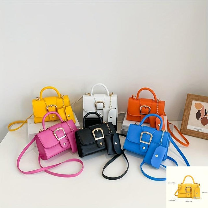 Golden Accent Buckle Bag