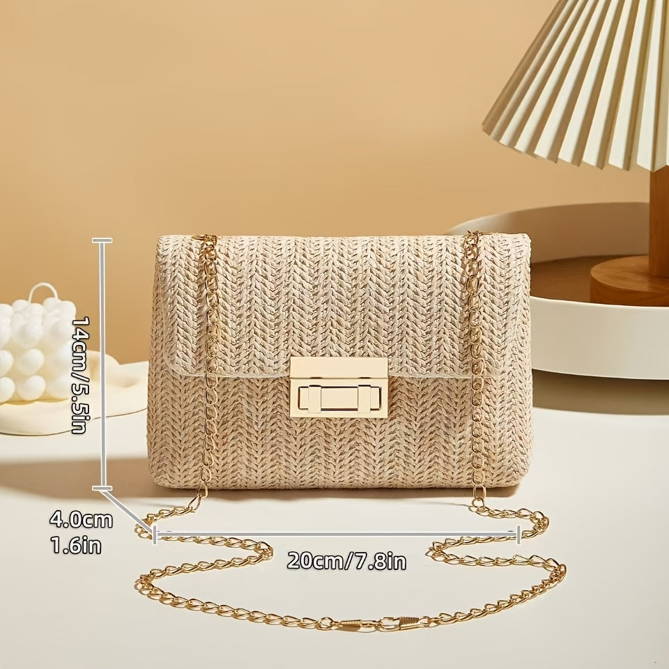 Mila&June's Shoulder Bag With Chain Lock, Small Square