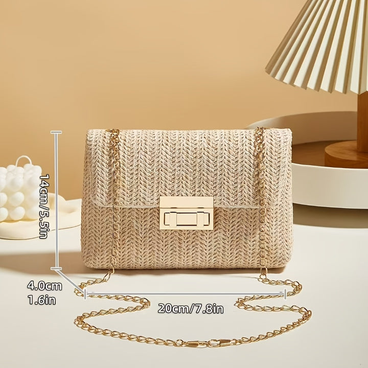 Mila&June's Shoulder Bag With Chain Lock, Small Square
