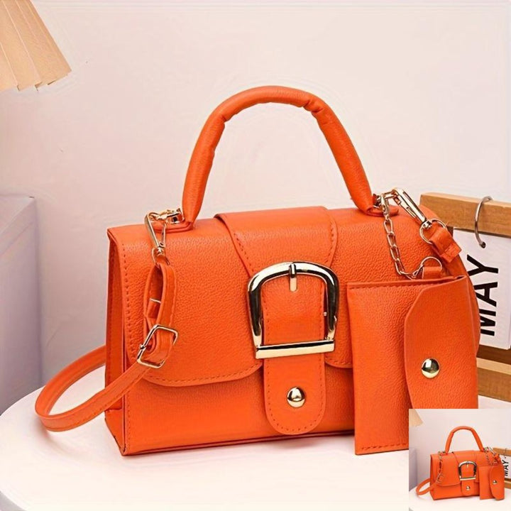 Golden Accent Buckle Bag