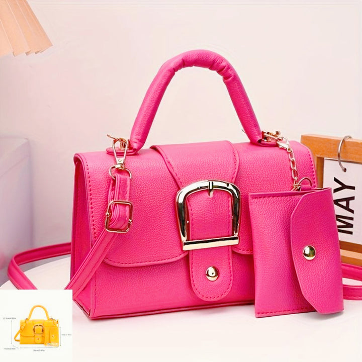 Golden Accent Buckle Bag