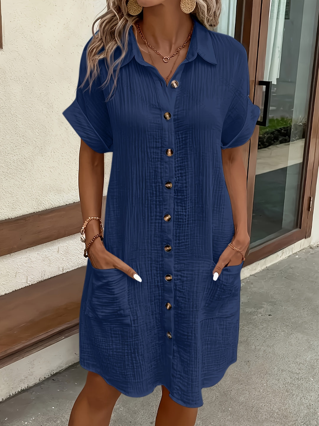 The Rosa Button Shirt Dress