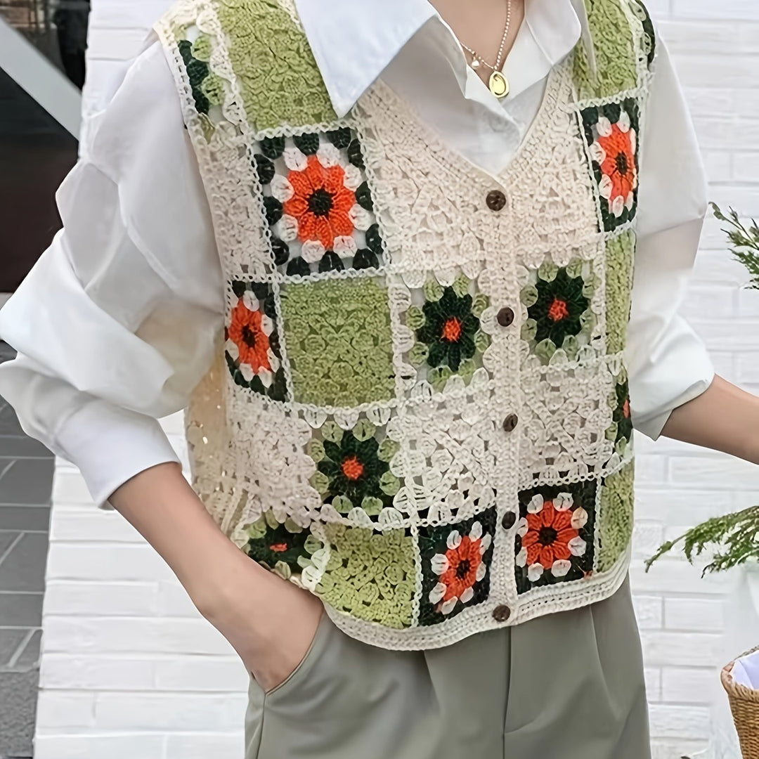 The Embroidered V-Neck Folk Vest