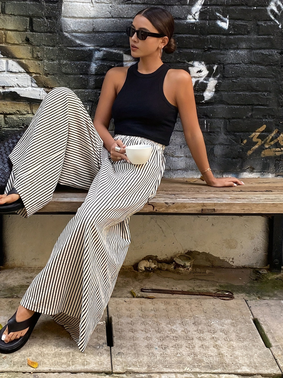 The Striped Wide-Leg Trouser