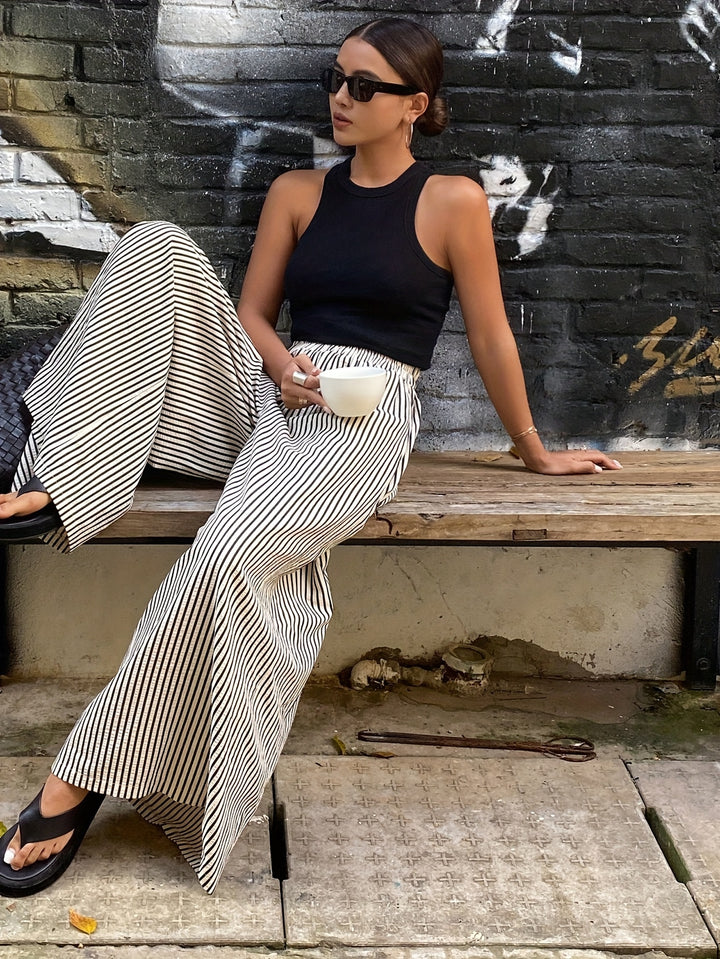 The Striped Wide-Leg Trouser