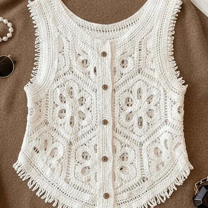 The Tassel Layered Hollow Cardigan