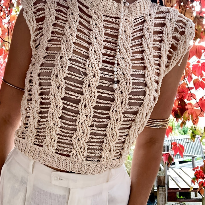 The Ripped Cable-Knit Crop Vest