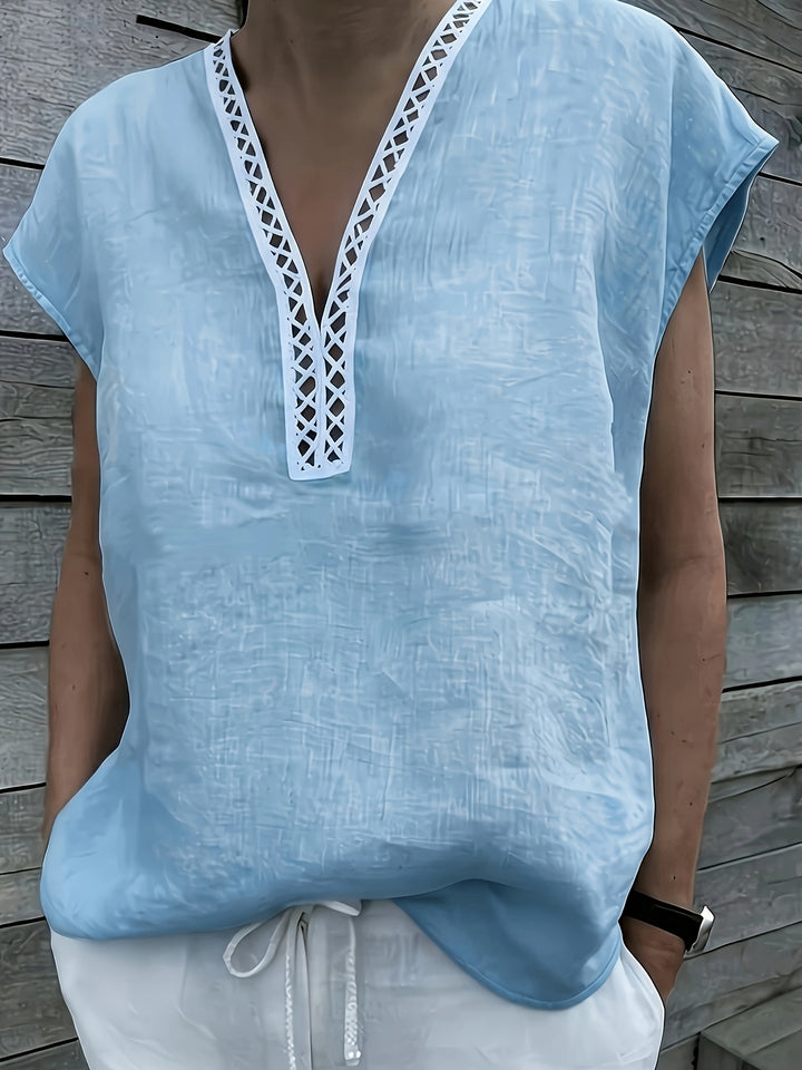 The Linen V-Neck Blouse