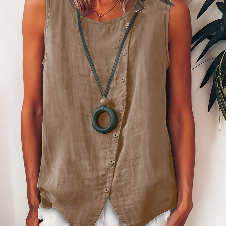 The Sleeveless Button-Up