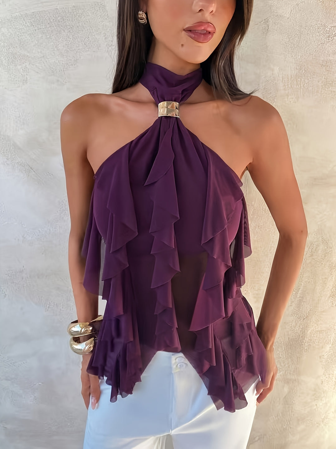 The Ruffle Collar Top