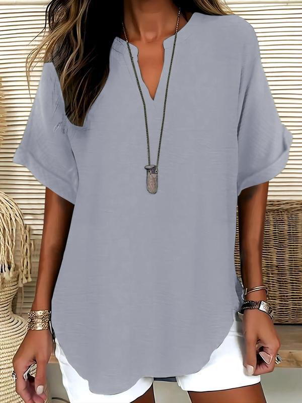 The Xalina Notched-Neck Blouse