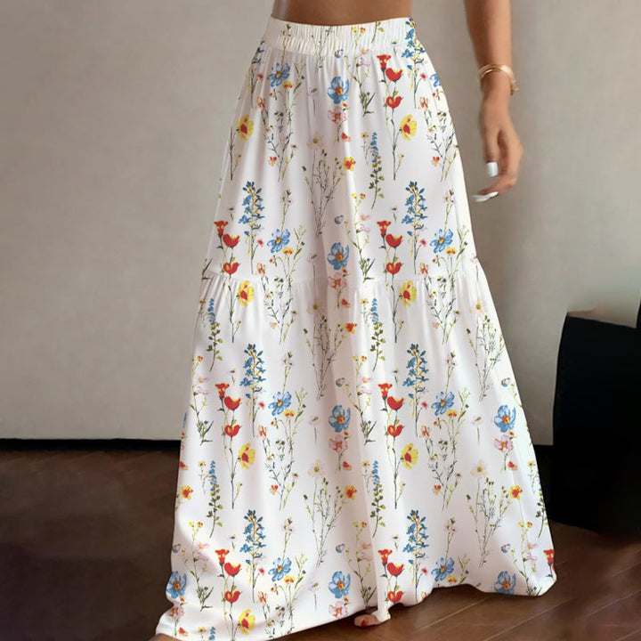 The Lunara Wide-Leg Trousers — Floral Everyday Essential