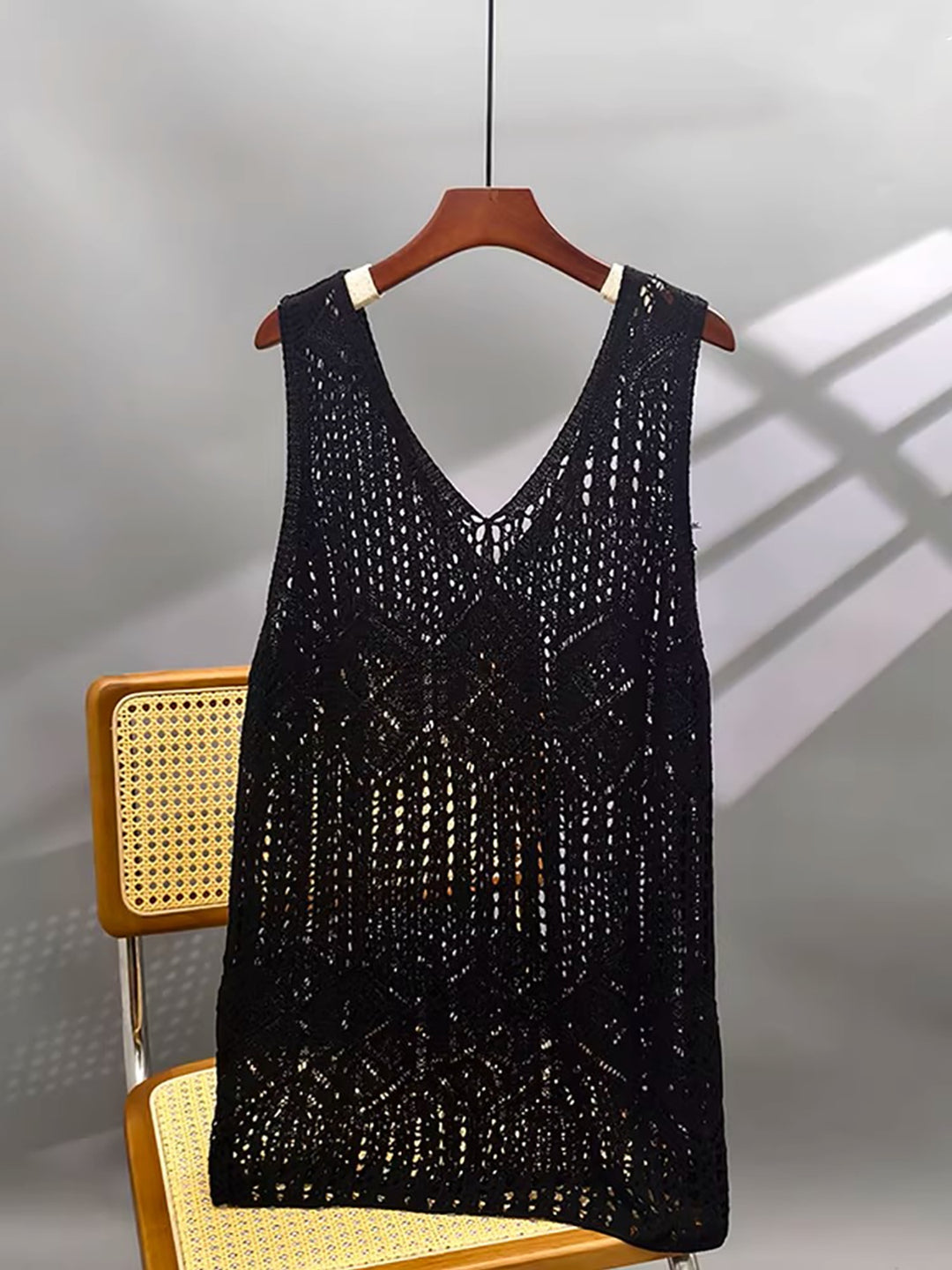 The V-Neck Hollow Side-Slit Vest