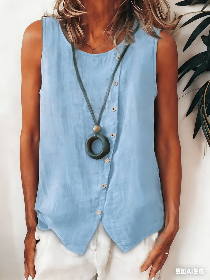 The Sleeveless Button-Up