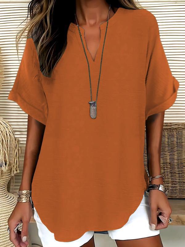 The Xalina Notched-Neck Blouse