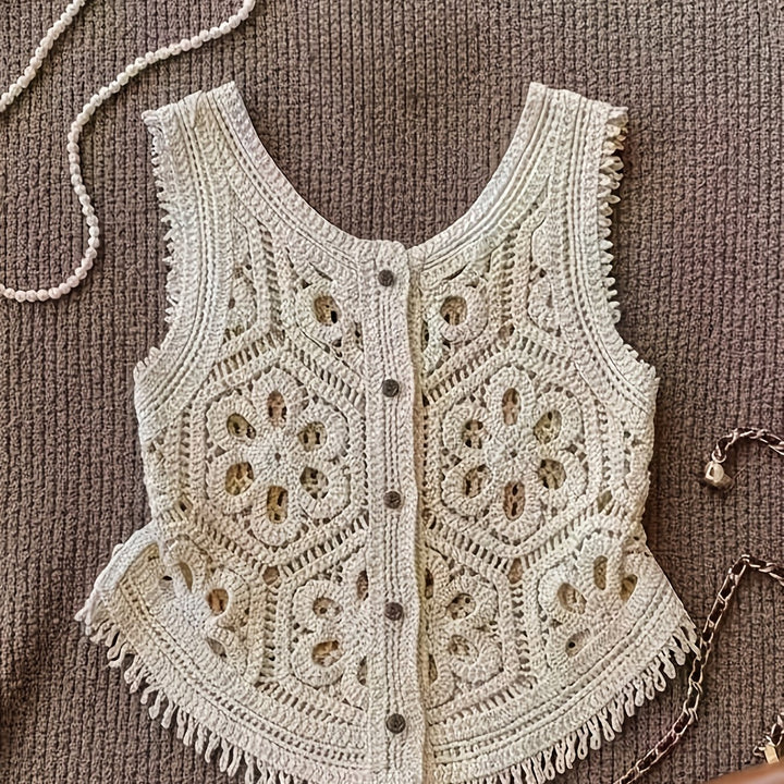 The Tassel Layered Hollow Cardigan