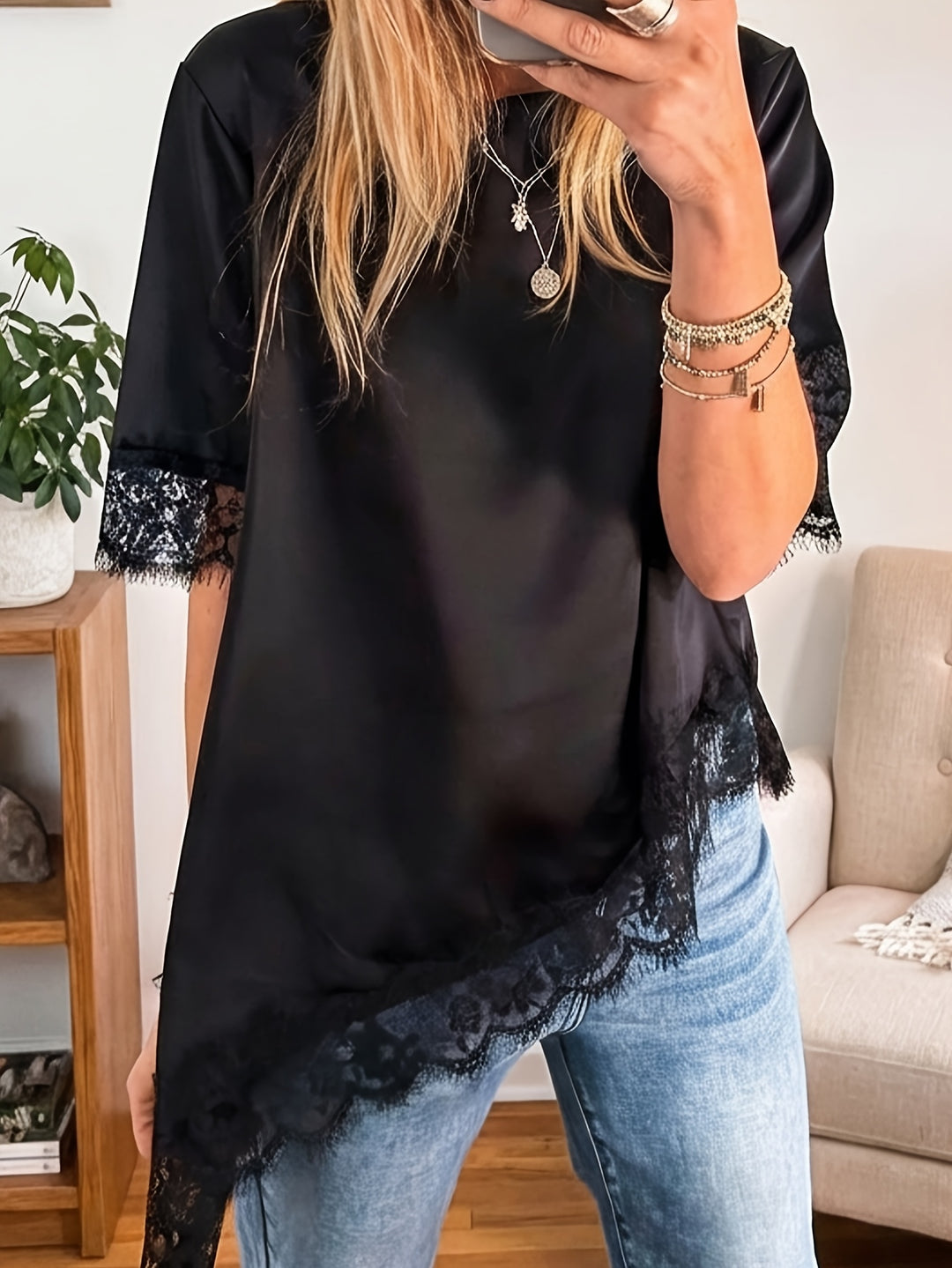 The Asymmetric Lace Top