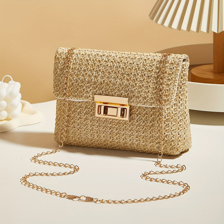 Mila&June's Shoulder Bag With Chain Lock, Small Square