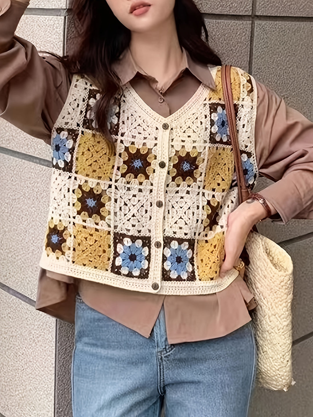 The Embroidered V-Neck Folk Vest