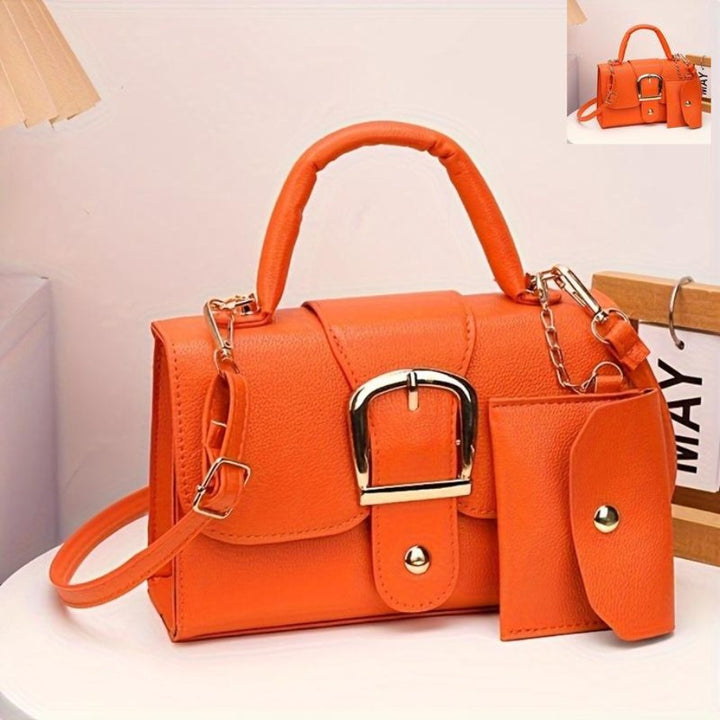 Golden Accent Buckle Bag