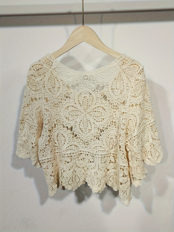 The Lace Trim Printed Blouse