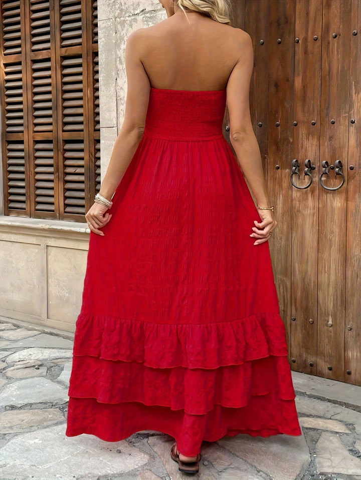 The Strapless Bohemian Maxi Dress