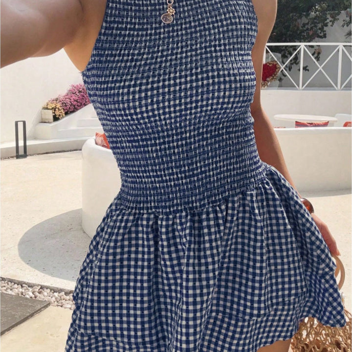 The Checkered Puff Dress