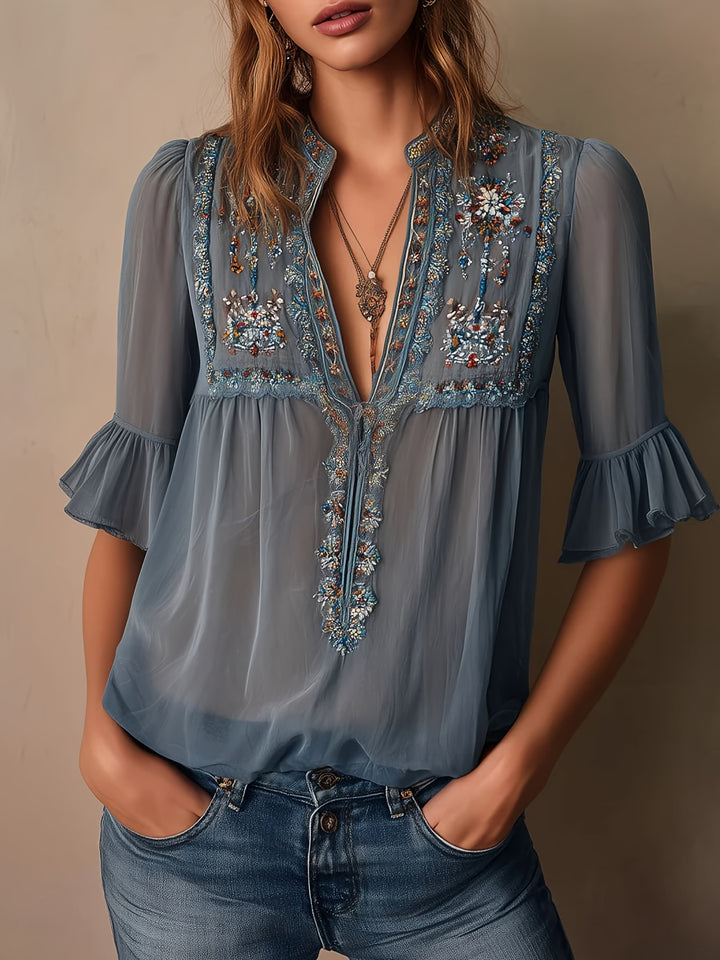 Sheer Floral Blouse — Romantic Statement Top