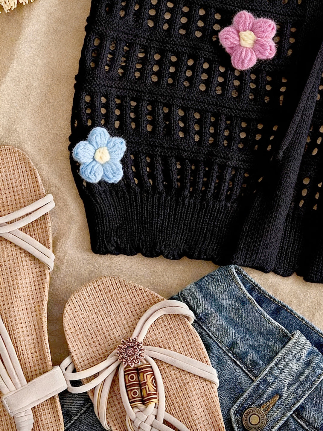 The Floral Open-Knit Cardigan