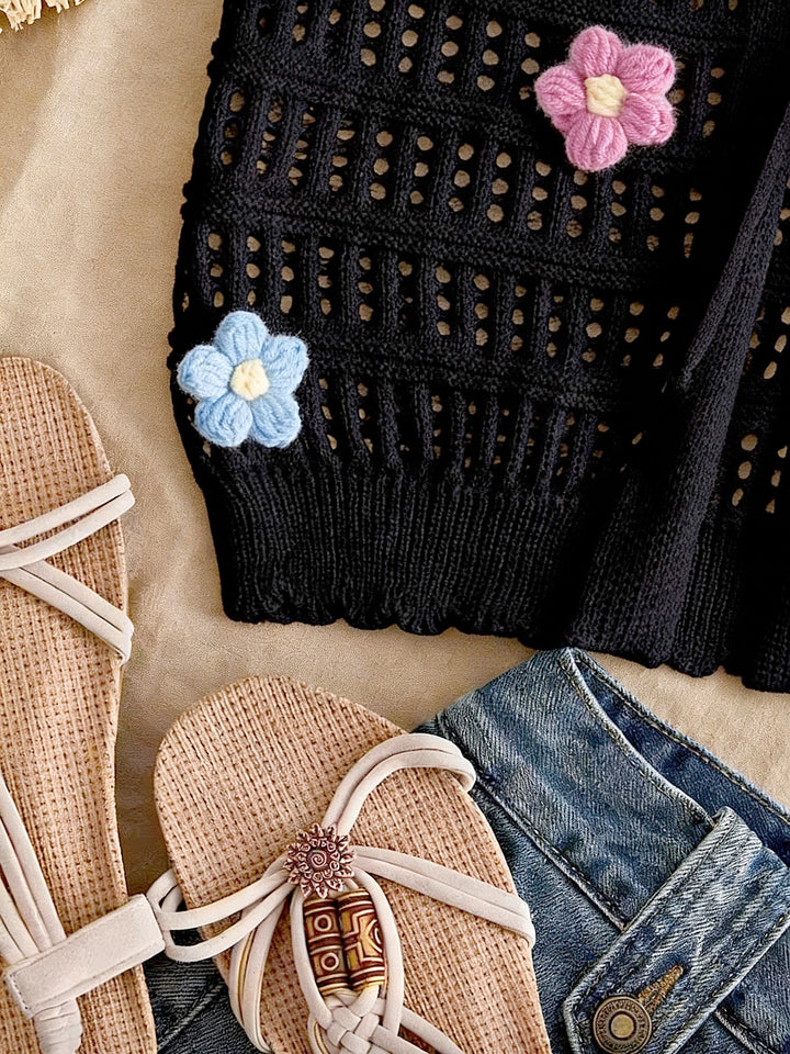 The Floral Open-Knit Cardigan