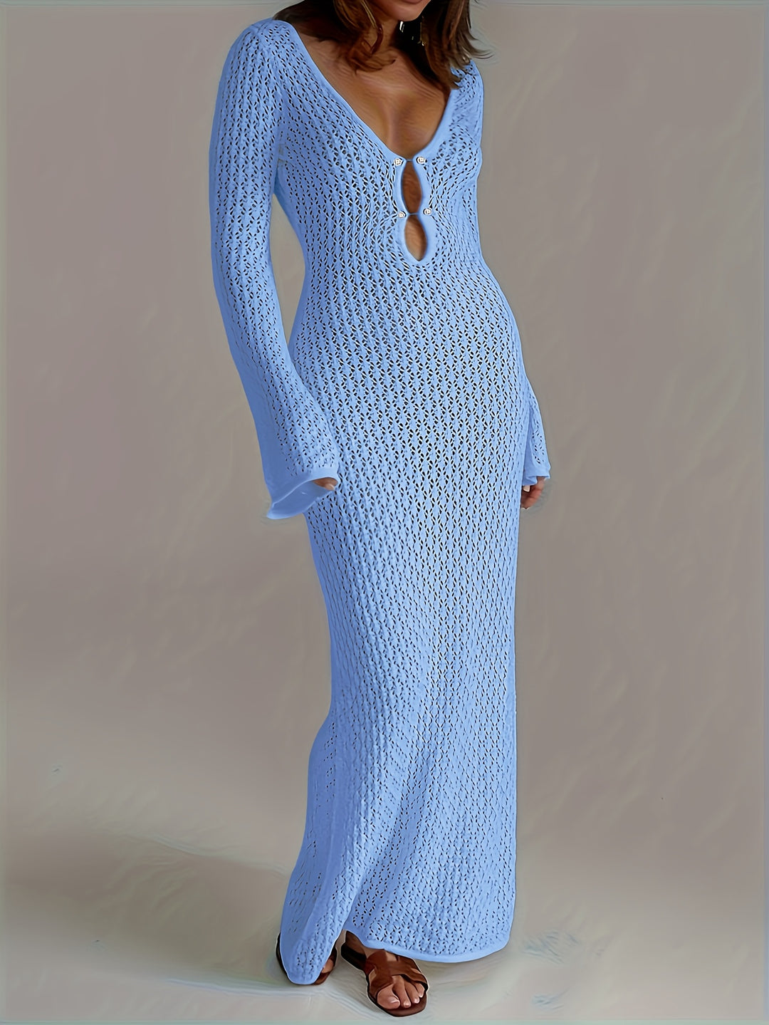 Riviera Crochet Beach Cover-Up — Long Maxi Dress
