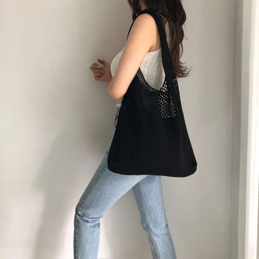 The Margaux Crochet Tote — Woven Shoulder Bag