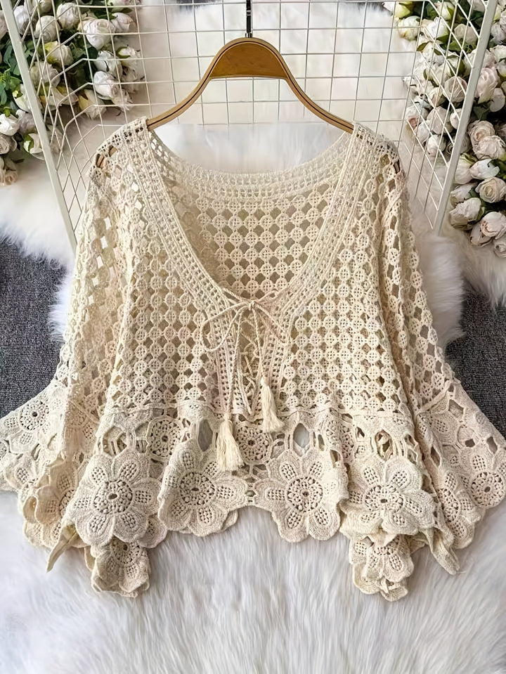 The Floral Patchwork Tie-Front Top