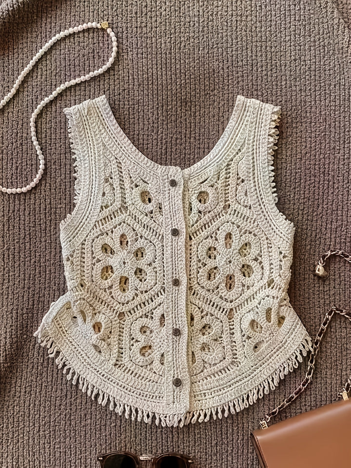 The Tassel Layered Hollow Cardigan