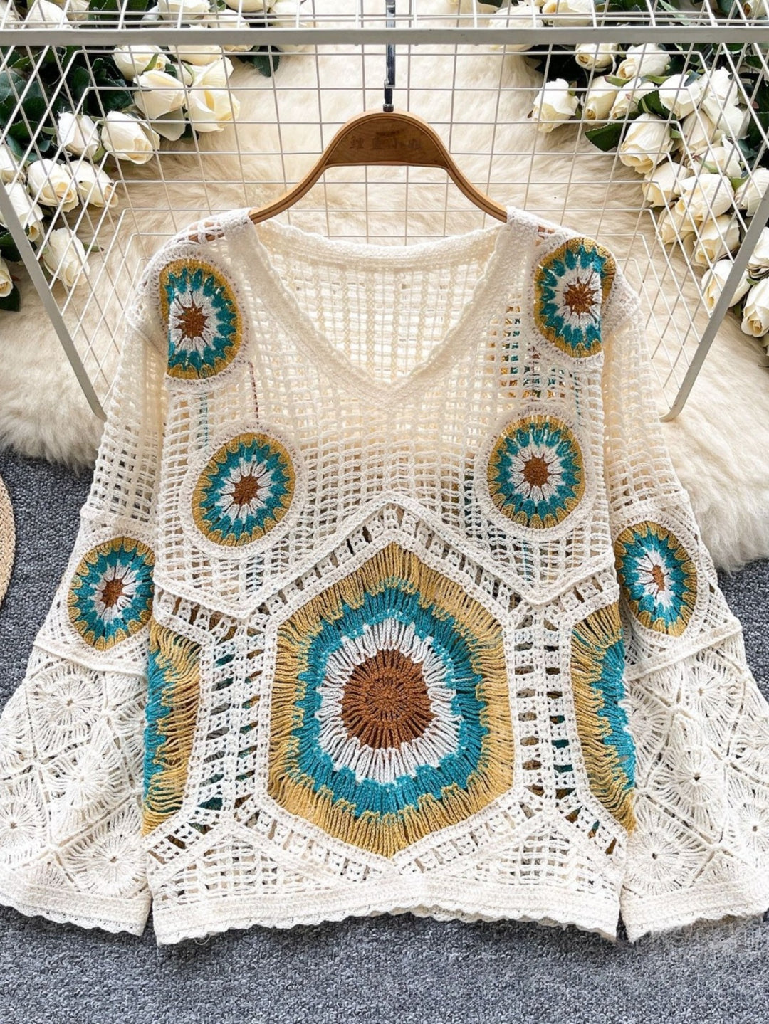 The Tassel Cut-Out Vintage Sweater